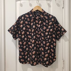 Madewell Womens Floral Corduroy Button Down Shirt